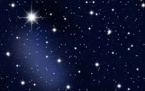 星空夜空，帶有明亮的星爆和閃爍星星。 — 月亮與星星 壁紙