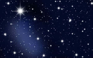 星光閃爍的夜空，有明亮星星和耀眼的星爆。 — 插畫 壁紙