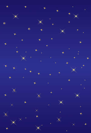 深藍色背景上點綴著金色星星的星空夜景。 — iPad 第10代 壁紙