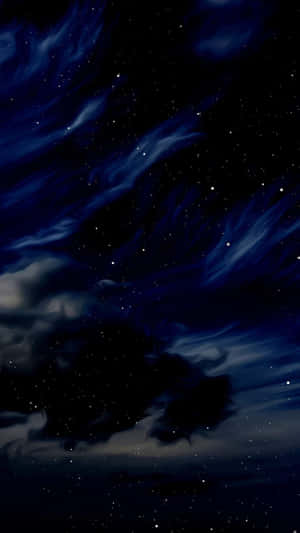 帶有星星和薄雲的深藍色夜空 — 眼睛 壁紙