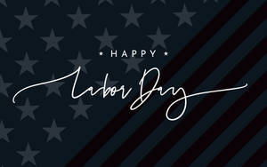 美國國旗圖案背景上的Happy Labor Day文字 — 勞動節 壁紙