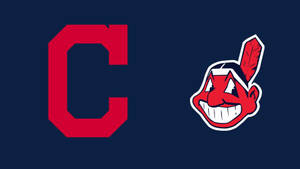 克里夫蘭棒球隊標誌，帶有紅色 'C' 和 Chief Wahoo 吉祥物。 — 克里夫蘭印地安人 壁紙