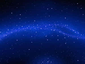 繁星點點的夜空，一道發光的藍色星雲橫跨天際。 — 藍天 壁紙