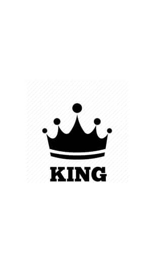 條紋背景上的黑色皇冠圖示，下方有 king 字樣。 — Off white 標誌 壁紙