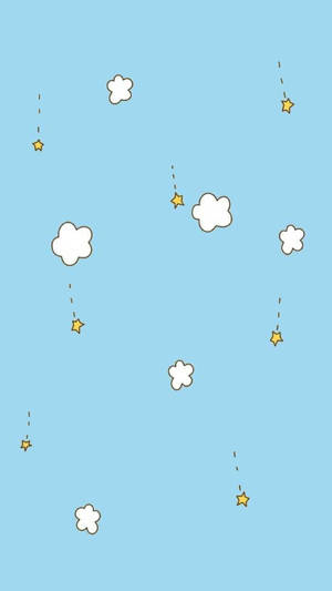 藍天白雲和黃色流星。