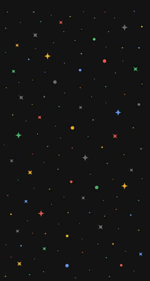 彩色幾何星星散落在漆黑的夜空中。 — 星星 壁紙