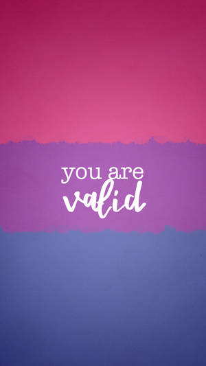 漸層背景，文字 you are valid — 雙性戀旗幟 壁紙