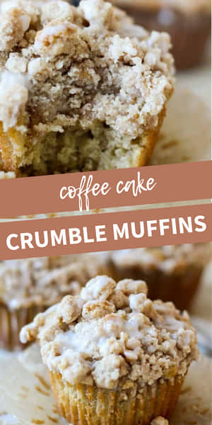新鮮出爐的咖啡蛋糕碎鬆餅，帶有含糖配料。 — 18:9 壁紙
