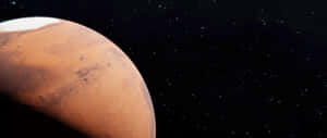 火星行星在太空中發光，背景有星星 — 火星人布魯諾 壁紙