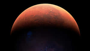 火星行星，橙色表面和黑暗大氣霧霾，背景為黑色太空。 — 火星人布魯諾 壁紙