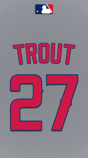印有 Trout 名字及紅色 27 號碼的棒球衣。 — Mike Trout 壁紙