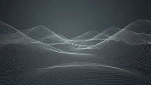 在深灰色背景上形成波浪狀輪廓的流動白色線條的抽象數位藝術作品。 — 灰色美學動圖 壁紙