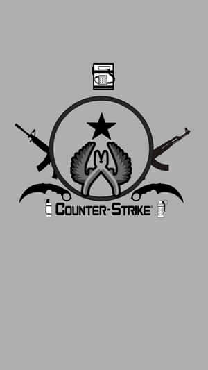 帶有交叉步槍和手榴彈的 Counter-Strike 遊戲標誌 — 乾淨 壁紙