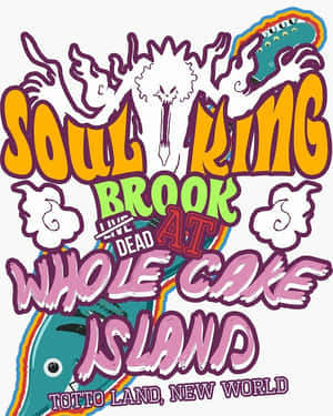 Soul King Brook 演唱會海報，包含動漫角色和彩虹色。 — Apple Watch Ultra 壁紙