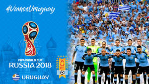 烏拉圭國家足球隊和球迷在2018年世界盃慶祝。 — FIFA 世界盃 壁紙