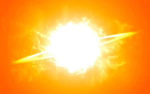 在橙色天空中帶有太陽耀斑的明亮太陽 — 閃電俠 壁紙