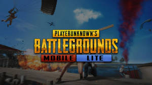 來自 PlayerUnknown's Battlegrounds Mobile Lite 的戰場場景，有跳傘玩家和爆炸。 — 高畫質遊戲 壁紙