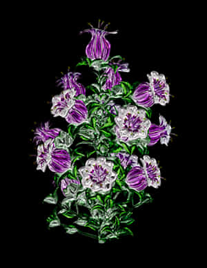 生動紫色花朵藝術作品