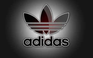 深色漸變背景上帶有發光紅色和黑色三葉草的Adidas標誌 — 愛迪達 GIF 壁紙