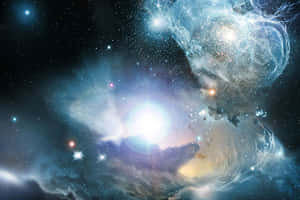 充滿活力的宇宙星雲，在深空中閃爍著星星和旋轉的氣體。 — 星星 壁紙