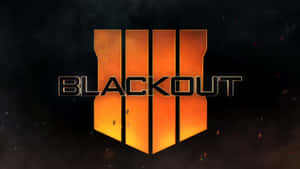 發光的橙色Blackout標誌，帶有三條垂直條紋，在黑暗煙霧背景中與漂浮的火花形成鮮明對比。 — 決勝時刻：黑色行動4 壁紙