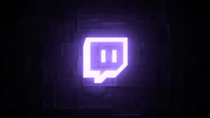 深色數位牆上發光的紫色 Twitch 標誌。 — AMOLED 壁紙