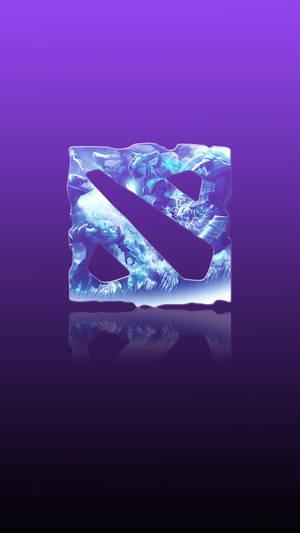 Dota 2 標誌，奇幻角色在紫色漸變背景上發出藍光。 — 電玩遊戲 GIF 壁紙