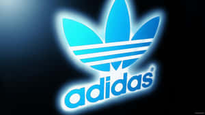 深色背景上發光的藍色adidas標誌 — 愛迪達 GIF 壁紙