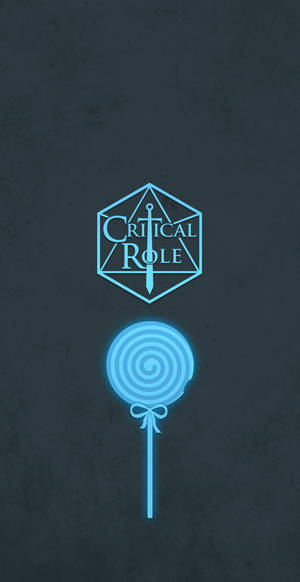 發光的藍色Critical Role標誌和棒棒糖在深色紋理背景上。 — 關鍵角色 壁紙
