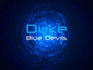 Duke Blue Devils 標誌，帶有發光的藍色馬賽克背景。 — 酷炫藍色 壁紙