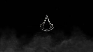 Assassin's Creed 標誌在煙霧中發光，黑色背景 — 電玩遊戲 GIF 壁紙