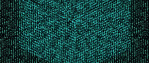 青綠色數字代碼流在黑色背景上以3D透視落下。 — 簡約暗黑美學 壁紙