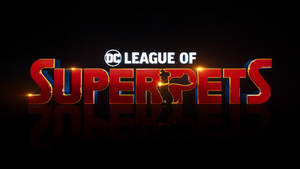 DC League of Super Pets標誌，帶有發光紅色3D文字和狗剪影。 — 漫威標誌 壁紙