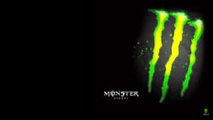 深色背景上帶有爪痕的發光綠色Monster Energy標誌。 — 漫威標誌 壁紙