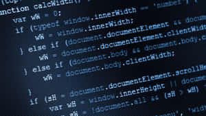 藍色JavaScript程式碼在暗色電腦顯示器螢幕上滾動。 — 資訊科技 壁紙