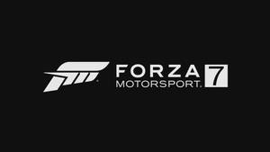 黑色背景上的白色 Forza Motorsport 7 遊戲標誌 — 電玩遊戲 GIF 壁紙