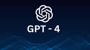 深色背景上帶有藍色粒子波的 GPT-4 標誌 — Pixel 4 壁紙