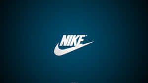 深藍色漸變背景上的白色Nike標誌。 — 跑步者 壁紙