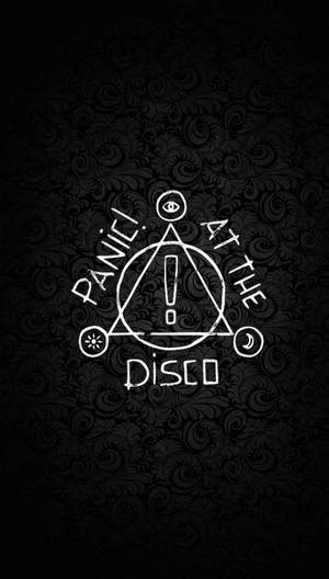 Panic! At The Disco樂團標誌帶有神秘符號，背景為深色華麗。 — 驚爆危機 壁紙