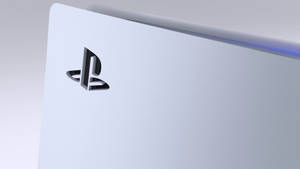 白色PlayStation主機，邊緣帶有發光藍光。 — PS5 動態圖片 壁紙