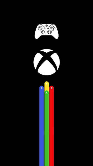 Xbox手把及標誌在彩色按鈕X A B Y上方