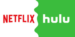 Netflix 和 Hulu 標誌並排放置，帶有波浪形分隔線。 — 乾淨 壁紙