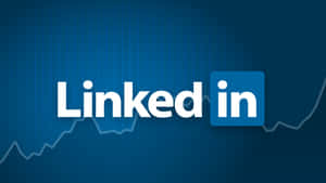 藍色背景上帶有上升圖表的LinkedIn標誌。 — 社群媒體 壁紙