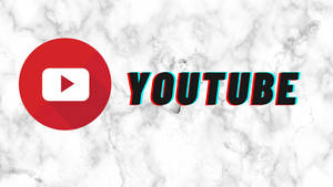 大理石背景上的 YouTube 標誌，帶有 3D 文字效果。 — Off white 標誌 壁紙
