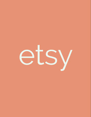 珊瑚色背景，白色etsy標誌文字居中。 — 橘色 壁紙
