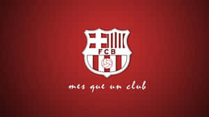FC Barcelona俱樂部徽章，格言 mes que un club，紅色背景 — 巴塞隆納 壁紙