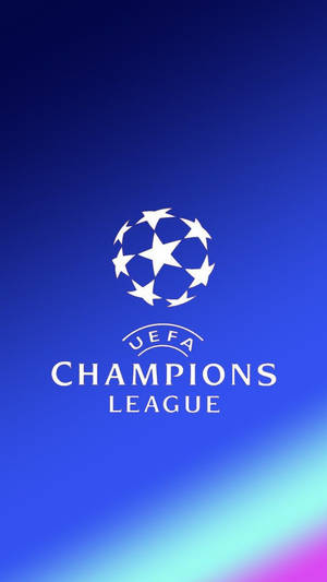 UEFA歐冠聯賽標誌在帶有粉紅和青藍色調的藍色漸變背景上。 — 歐洲冠軍聯賽 壁紙
