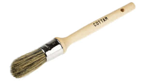 帶有木柄和金屬套圈的 Cottam 油漆刷。 — 乾淨 壁紙