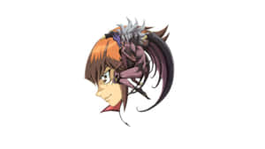 橙色頭髮的動漫男孩，肩上有一隻紫色惡魔。 — 櫻島麻衣 壁紙