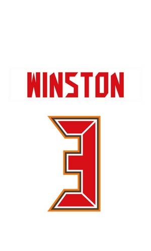 白色背景上的紅色 Winston 號碼 3 運動球衣名牌。 — 運動 壁紙